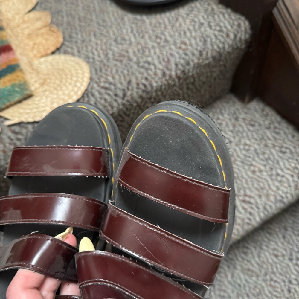 Dr. Martens Burgundy Platform Blair Vegan Sandal - Picture 4 of 5